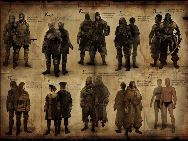 Artwork wallpaper de los personajes de Dark Souls 1