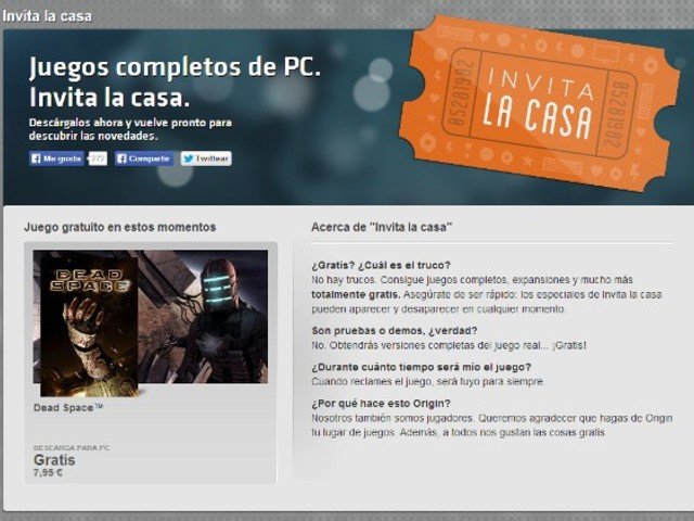 Origin regala Dead Space con su promoción 'Invita la casa' 1