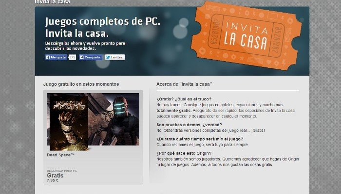 Origin regala Dead Space con su promoción 'Invita la casa'